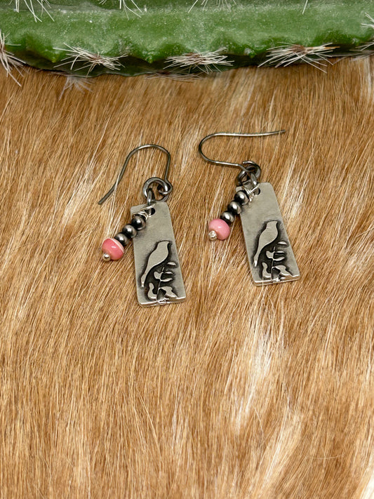 Navajo Pearl earrings, conch shell jewelry, conch shell earrings, navajo pearl earrings, bird earrings, silver bird jewelry, southwest fashion