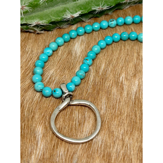 silver rope necklace, rope jewelry, southwestern jewelry, turquoise beaded necklace, turquoise necklace