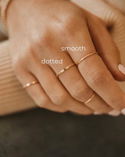 14k gold-filled dotted stacking ring, size 8 — the Dottie by Saddle & Stone